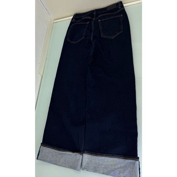 Rails The Getty High Rise Wide Leg Jeans Women's 27 Midnight Blues Cuffed - Picture 3 of 11